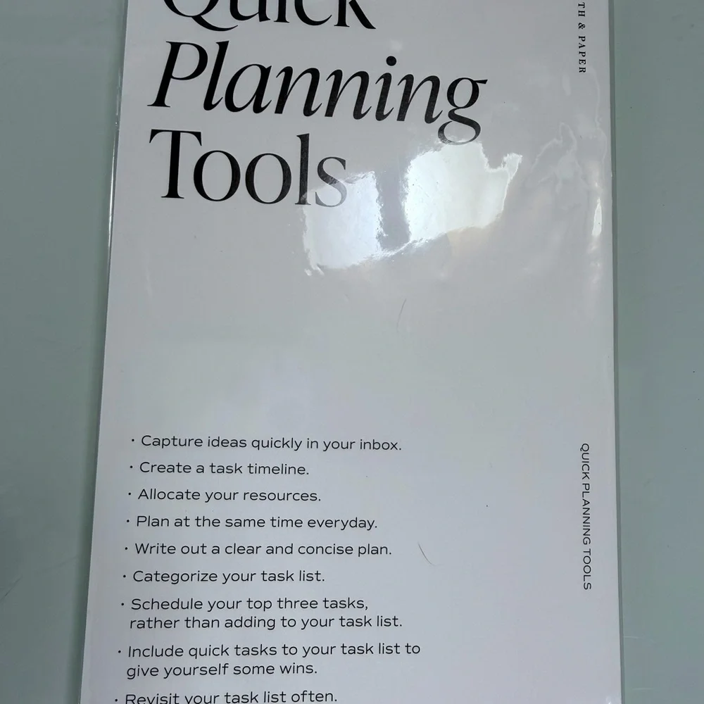 Cloth & Paper A5 Project Management Insert & Quick Planning Card
